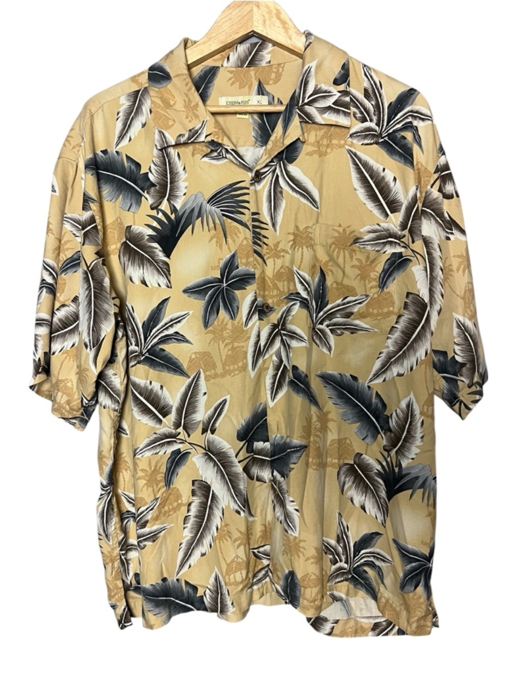 Joseph & Feiss Tropical Hawaiian Shirt 100% Silk